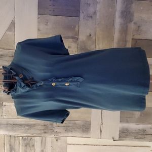 Tory Burch ruffled collar button down top